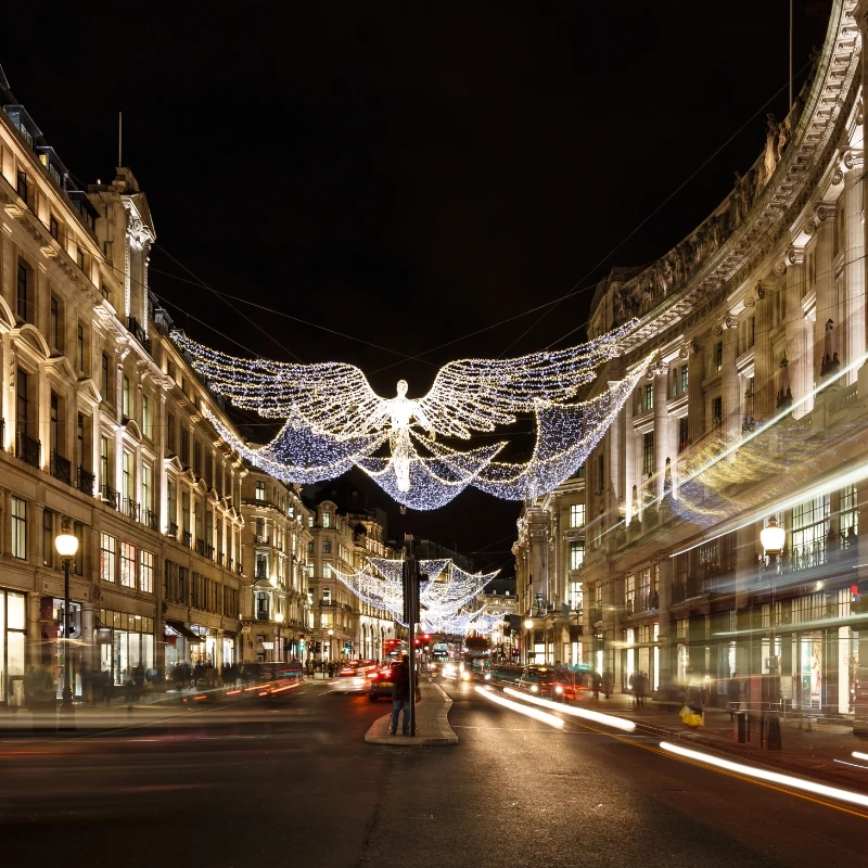 Ange lumineux LED façade illumination de Noël