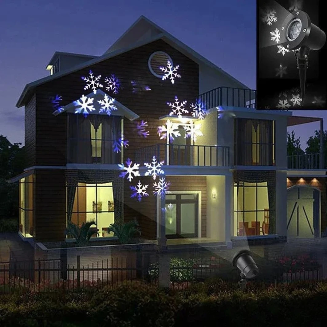 Projecteur flocons de neige LED Noël extérieur